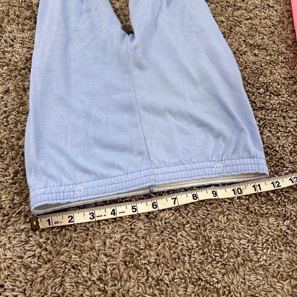 Carters Girls 4T Ruffle Ankle Leggings Blue Pink 2 Pack Elastic‎ Waist Snaps